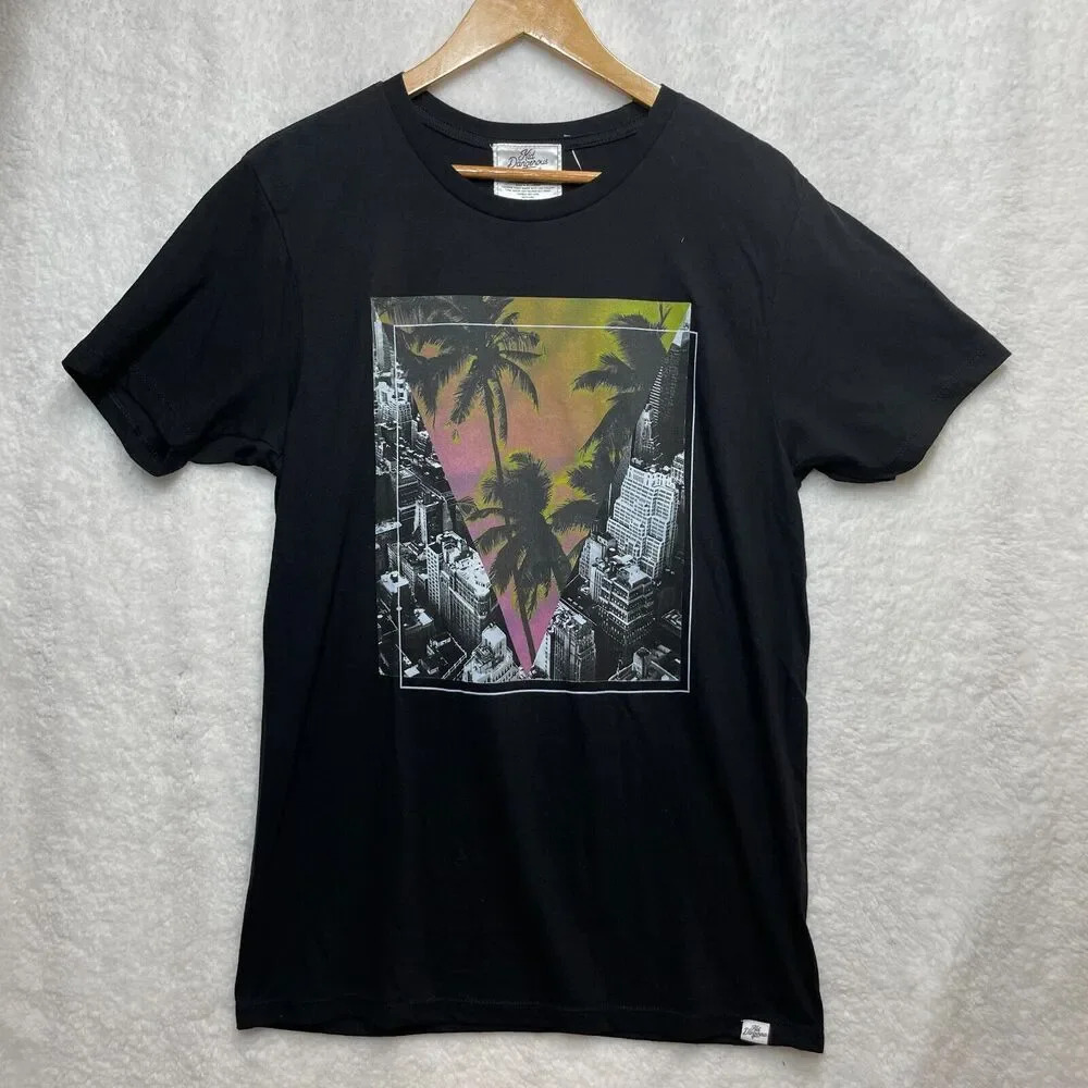 Kid Dangerous Men'S Size M Short Sleeve Graphic Print T-Shirt City Skyline Black